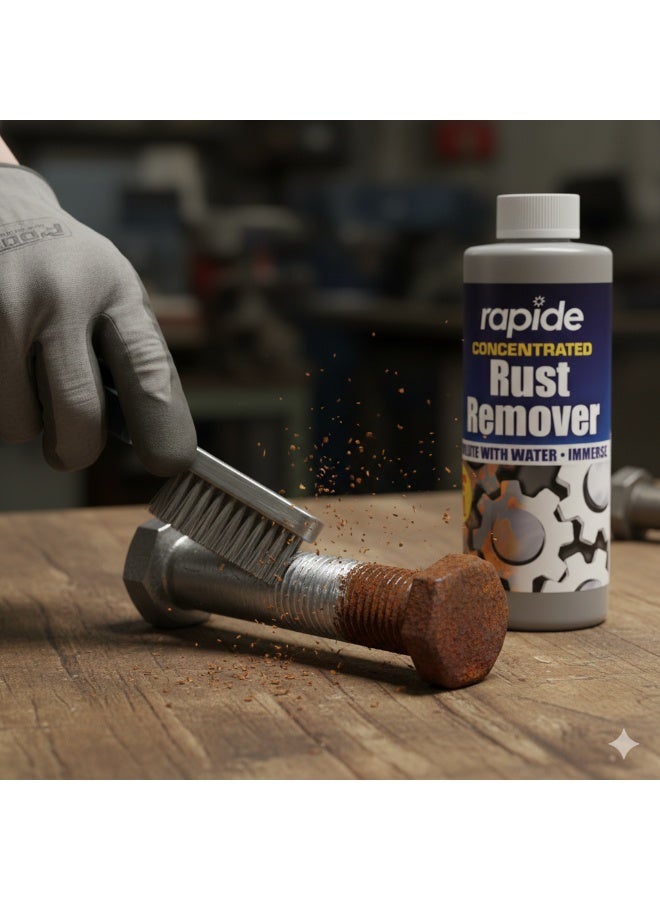 Rapide Products Rapide Concentrated Liquid Rust Remover 200ml - Concentrated Formula Effectively Removes Rust. Use on Nuts, Bolts, Garden Tools and Other Metal Objects. Perfect Solution for Projects - Image 5